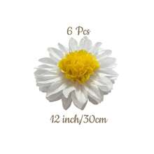 6 piezas Bolas de flores de papel margarita para decoraciones de fiesta, decoración floral blanca y amarilla para cumpleaños, bodas, salón de clases