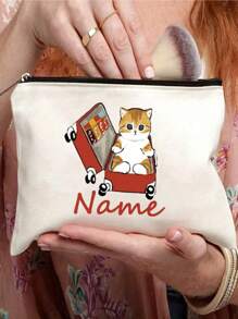 Customized Cat Lovers Design Clutch Bag, Makeup Bag Makeup Pouch Skincare Bag Toiletry Bag Packing Cubes,Travel Essentials Cruise Essentials Dorm Essentials,Wedding Bridesmaid Gifts,Mom Gifts,Birthday Gifts,Gifts For Friends And Teachers,Home Decor,Bathroom Livingroom Bedroom Decor,Bathroom Organizer,Jewelry Organizer,Lip Oil Organizer,Nail Polish Organizer Makeup Bag Storage Makeup Organizer Makeup Case