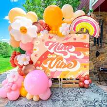 ROARING GOOD TIME RGT 78 PCs Vibe Party Decoration Backdrop  Vibe Birthday Decoration  Vibe Balloons Daisy Groovy Hippie Boho Party Favors