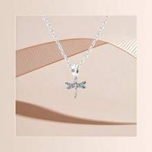 PARCOM 1pc Fashionable Silver Pendant Chain With DIY Pave Dragonfly Pendant, Perfect Jewelry Gift For Birthday, Holiday, Suitable For Bracelet And Necklace Accessories
