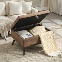 Mid-Century moderne quadratische Couchtisch Ablagebank, montiert, geeignet für Wohnzimmer, Eingangsbereich und Familienzimmer, verwendet als Couchtisch, Steigbügel, Schuhbank