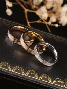 1pc Inlaid Pearl Ring, Rose Gold/Silver Color, Fashionable, Suitable For Women's Daily Wear And Party Gifts