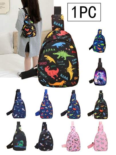 1pc Cartoon Dinosaur Diving Chest Bag/Crossbody Bag/Coin Purse Fashion Crossbody Bag Fashion Cartoon Cute Leisure Outdoor Chest Bag