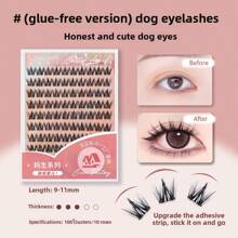 100 簇/10 排无胶化妆睫毛，猫眼睫毛，天然睫毛，旅行必备化妆工具