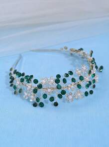 1 buc. Elegantă și plină de farmec pentru doamne, bandă de păr cu cristale pentru mireasă, cerc de păr pentru domnișoare de onoare, accesoriu de păr cu cristale lucrat manual pentru petrecerea de nuntă