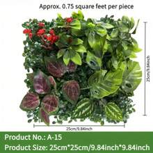 CTSZOOM Disponible en 23 estilos, paneles de pared de césped artificial, múltiples estilos con césped, follaje floral artificial, césped artificial, alfombras de césped artificial, decoración de pared exterior, decoración de boda, decoración navideña, follaje artificial, césped artificial, 100 bridas, pared de plantas, decoración de pared verde de 10x10 pulgadas