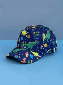 1 件装男童恐龙印花棒球帽 - 轻便、防紫外线、可调节帽子、四季皆宜