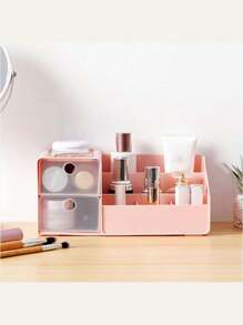 Desk Organizer Multiple Compartments And Drawers Office Home - Pink - View 6