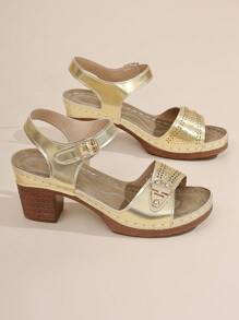 New Fashion Casual Hollow-Out Breathable Women French Style High Heel Sandals, Summer