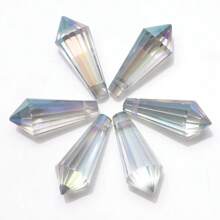 20 pièces/paquet Perles en verre cristal transparent en forme de goutte d'eau 8*20mm pour la fabrication de bijoux DIY