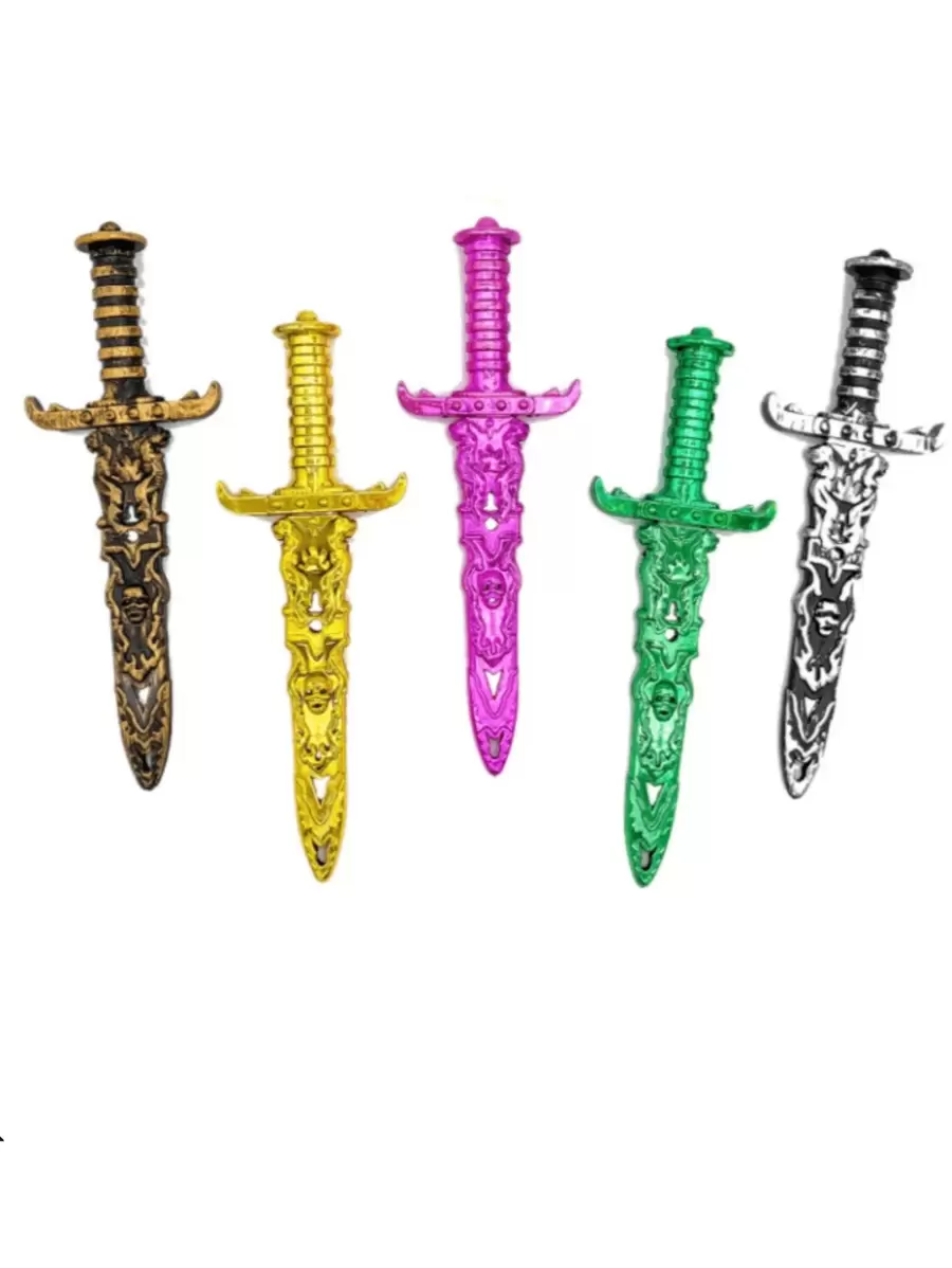 1pc Electroplated Pirate Sword Prop For Holiday Photo Shoot, Halloween Performance Weapon Prop, Toy Sword - Multicolor - View 1