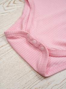 minizone 3pcs Baby Girl Cute Summer Triangle Bodysuit Set, Casual Sleeveless - Multicolor - View 5