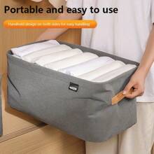 1 pièce Boîte de rangement élégante - Légère, portable et spacieuse. Organisateur de garde-robe avec poignées pour un transport et un rangement faciles - Parfait pour le placard, la chambre à coucher et l'organisation de la maison