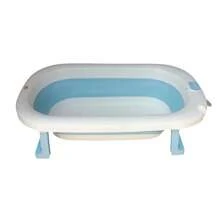 Bañera Tina De Baño  Bebe Plegable Portatil Casa Viaje - Azul - Ver 5