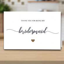 1 pieza, Tarjeta de felicitación sincera para la boda, tarjeta de felicitación para dama de honor con sobre. Palabras simples y sinceras talla grande diseño de corazón, adecuado para el lugar de la boda. La tarjeta perfecta para enviar a las damas de honor al final de la boda. Tarjeta de agradecimiento (12cm/4.7in X 17cm/6.7in)