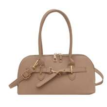 1pc Mode Vrouwen Tas Leren Handtas Vintage Casual Schoudertas Voor Dames Designer Zakelijke Stijl Vrouwelijke Top-Handvat Tassen Solide Eenvoud Wilde Afspraak Shell Tas Hoge Kwaliteit Vrouwen Koerierstas Om Te Werken Winkelen Pendelen Daten Wit Zwart Roze Zilver Groen Khaki