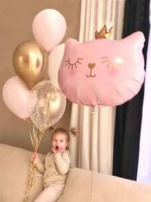 Decoração de Aniversário Conjunto para Fotografia: Coroa, Balão de Gato, Decoração de Festa, Balão de Gato, Coroa de Gato Preto, Balão de Folha, Decoração de Balão para Feriado e Jardim