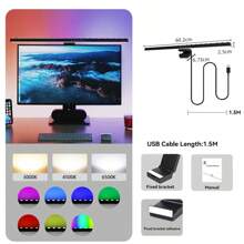 CANMEIJIA Monitor Light Bar Desk Lamps Led Bar PC Monitor Light Bar With RGB Backlight Stepless Dimmable Computer LED Screen Hanging Lights - Monitor Screen Hanging Light - View 18