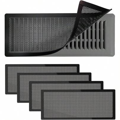 4pcs Floor Register Vent Cover, Magnetic Air Vent Covers, Anti-Insect,Anti-Clogging ,Air Vent Mesh Screen Cover For Home Floor/Wall/Ceiling Air Vent Filters