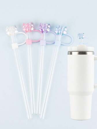 1pc/4PCS Straw Cover - Dustproof & Leak-Proof Silicone Straw Toppers For 30/40oz Tumblers, Accessories For Cups With Secure Fit & Easy Cleaning