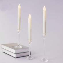 1pc/3pcs/12pcs European Style Acrylic Candle Holders, Dining Table Candle Cups, Wedding Decor, Candlelight Dinner, Fashionable Acrylic Candle Accessories