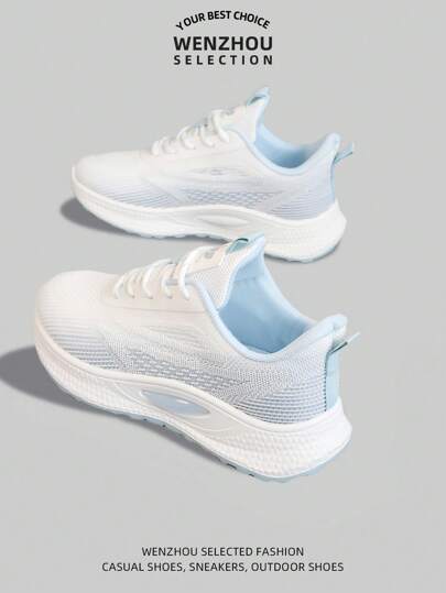 Zapatillas deportivas para mujer, zapatillas de plataforma de moda con suela gruesa, modelo 2025 nuevo, ligeras, casuales, transpirables, con cordones, para caminar, correr, fitness, saltar a la cuerda, para damas