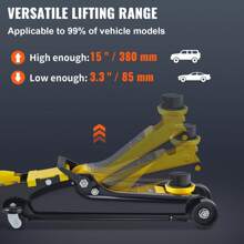 Floor Jack, Low Profile Floor Jack, Heavy-Duty Steel, Aluminum And Steel Racing Floor Jack With Dual Pistons Quick Lift Pump - 2,5 tấn, thép, piston đơn - Xem 3