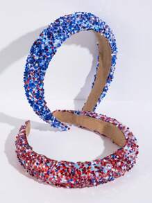 1 pieza Nuevo estilo de diadema con corona alta decorada con lentejuelas, accesorio de fiesta brillante y de moda