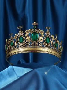 Unisex Gold King Queen Neutral Crown, Medieval Crown, Medieval Renaissance Men Costume, Prince Princess Crown For Birthday, Halloween Cosplay Headpiece - Multicolor - View 13