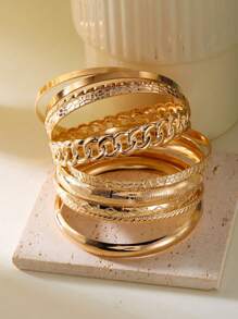 10 sztuk/zestaw Vintage przesadzona asymetryczna szeroka bransoletka ze stopu