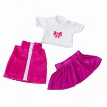 18'' Doll Clothes Outfit Dress Clothes For American Girl Our Generation My Life Doll Christmas Gift - 玫紅色 - 查看 2
