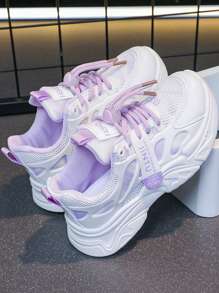 儿童时尚、舒适、易搭配、休闲、透气运动鞋，四季皆宜 - 紫色 - 查看 4