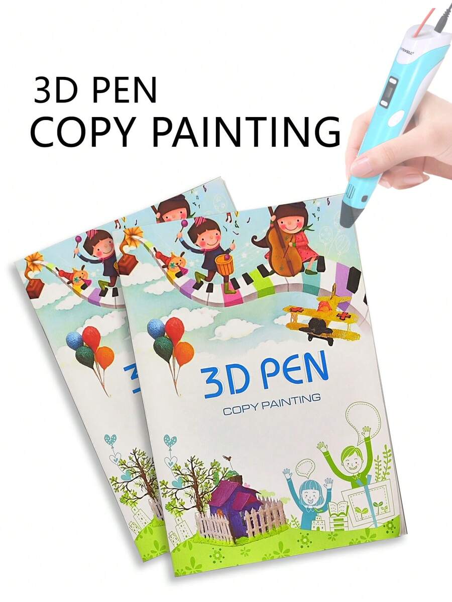 DORMYETIC 20pcs Double-Sided Printed 3D Pen Copy Pattern Textbook, 3D Printing Pen Model Patterns, Painting Textbook, 3D Pen Drawing Handbook. 3D Pattern Model Tracing Files, Includes Transparent PVC Copy Boards.