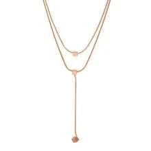 Mini Square Pendant Necklace, Titanium Steel Double-Layer Clavicle Chain, Unique Design, Suitable For Women, Ins Minimalist Style Style - [96045] Double-layer Cube Steel Color - View 6