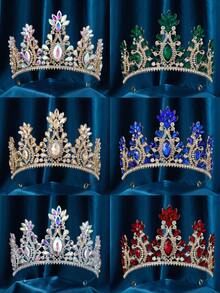 Crystal Tiara Crowns Rhinestone Crown With Combs For Women And Girls Crystal Queen Headbands Princess Headpieces Wedding Hair Accessories Bride Rhinestone For Pageant Birthday Prom - 彩色 - 查看 1