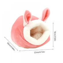 1 pièce Cage de litière pour hamster, maison d'hiver en velours de corail chaude, nid pour petits animaux, sac de couchage pour rongeur, lit douillet en polaire pour cochon d'inde, nid douillet pour petits animaux, couleur d'expédition aléatoire