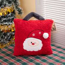 Christmas Throw Pillow Cartoon Cute Soft Sofa Cushion Back Support Stuffed Toy For Bedroom Couch Office Home Decoration - Red - View 3