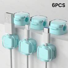 6 个磁性电缆整理器，轻松管理您的充电线 - 适用于桌面/墙壁/办公室/卧室 - 彩色 - 查看 8