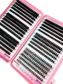 批发高品质570片装30D/40D/50D/60D/80D/100D簇状假睫毛，10-18mm纤细单根假睫毛，自然妆效，0.07mm D型卷翘，5D蓬松簇状假睫毛，DIY睫毛嫁接，睫毛簇，假睫毛，单根假睫毛，假睫毛