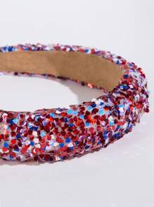 1 pieza Nuevo estilo de diadema con corona alta decorada con lentejuelas, accesorio de fiesta brillante y de moda