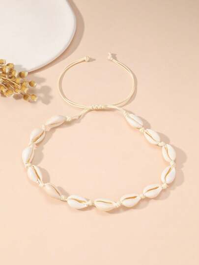 1 Pieza Collar De Moda De Conchas Marinas Adecuado Para El Uso Diario De Mujeres