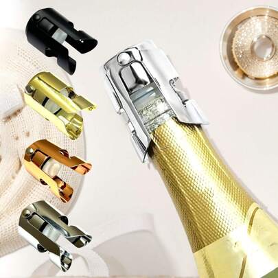 Tappi ferma bottiglia per champagne e vino in materiale di manganese con silicone, ermetici, riutilizzabili, adatti per vino, champagne, cava, prosecco e bevande frizzanti