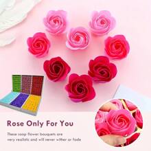 200Pcs Bath Soap Rose Flower, Artificial Rose Petals And Heads, Along With A Scented Fabric Shower Bouquet For DIY Crafts Wedding Bouquets,Tables Home Decorations, Scented Soap Rose Petals Body Soap For Valentine's Day, Wedding, Anniversary, Birthday, Mother's Day