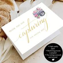 Wedding Photographer/Videographer Appreciation Card | Elegant Wedding Vendor Appreciation Commemorative Card, Suitable For Valentine's Day/Anniversary | Minimalist European-Style Wedding Supplies | Wedding Videography Anniversary Thank-You Handwritten Card Set (With Envelope) "Thank You For Capturing Our Special Moments"