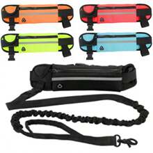 New Reflective Pet Running Waist Pack Leash, Elastic Dog Running Leash, Anti-Pulling & Short Lead