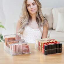 Makeup Storage Box, Suitable For Eyeshadow Palette Storage Box, 7-Segment Separation Makeup Palette Storage Box, For Dressing Table Drawer Countertop Modern Cosmetic Storage