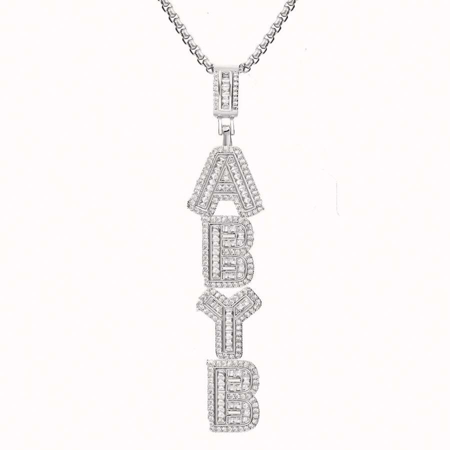 Customized Hip-Hop Jewelry, Personalized Necklaces, Suitable For Men, With Clothes, All Seasons - Silver - View 1