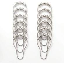 6pcs Rolling Ball Shower Curtain Hooks, Easy Install Sliding Metal Curtain Rings Hook