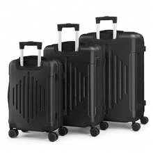 3 Piece Travel Suitcase With Corner Protectors, 20/24/28 Inch, Durable Hard Shell, 360 Degree Spinner Wheels, Multifunctional, Large Capacity, Lightweight, Fashionable Multicolor - 3 in 1黑色 - 查看 4