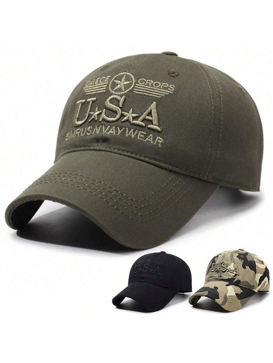 Mũ lưỡi trai ngụy trang kiểu Trucker với chữ "USA" thêu tinh xảo. Thích hợp để đội trong các hoạt động ngoài trời như cắm trại, đi bộ đường dài và câu cá. Có chức năng chống nắng và thấm mồ hôi. - A - Xem 1